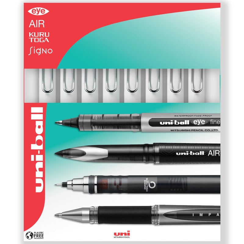 uni-ball UMN-S-05 Retractable Gel Ink Rollerball Pens - 0.5mm Tip