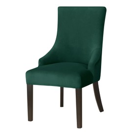 FORCHEER Wing Back Dining Chair Covers Set of 2 Green Velvet Stretch Wingback Dining Table Side Chair Slipcovers Washable