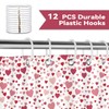 BREASOME Pink Shower Curtain, Romantic Loving Red Heart, 72x72 Inch