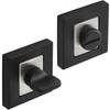 DecorAndDecor Square Escutcheon Thumb Turn Key Rose (Black/Chrome WC Thumb