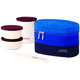 Asbel Lantas YS Stainless Steel Insulated Lunch Box with Bag, 21.8 fl oz (620 ml), Blue