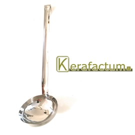 Kerafactum Soßenkelle Soßenlöffel Löffel Saucenkelle Saucenlöffel Soßen Kelle für Sauce rund aus Edelstahl Ø 10cm Suppenschöpfer Kelle Suppenkelle Schöpfkelle geeignet 200ml Volumen hängend