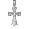 Leilani Hawaiian Jewelry Cross Scroll Engraved Pendant Necklace, Men's, Silver