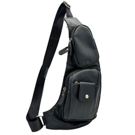 Leather Sling Bag Crossbody Backpack for Men Women Outdoor Travel Tactical Hiking Camping Shoulder Pouch Chest Day Pack Casual Daypack