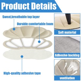 6 Pairs Invisible Heel Pads Against Heel Pads, Sponge Heel Pads Against Friction and Blisters, Shoe Filler, Heel Protector Pads Against Blisters, Shoe Insoles for Too Large Shoes