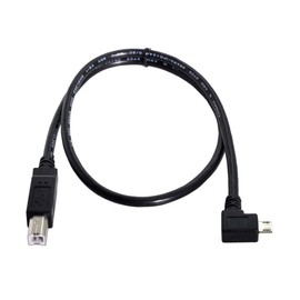 chenyang CY Micro USB to Printer Cable,Micro USB OTG 90 Degree Left Angled to USB Type B Printer Scanner Hard Disk Cable 60cm