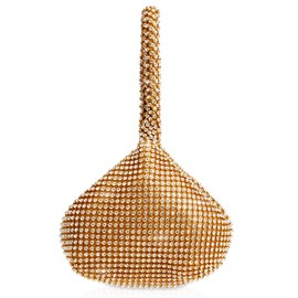 Nicole & Doris Women's Handbags Evening Bag Designer Glitter Lady Clean Bag for Wedding Leisure Party, gold, Classic