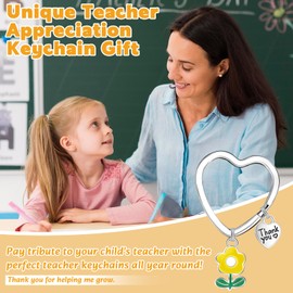 Ninivi Teacher Gifts Keyring, Thank You Teacher Gifts, Best Teacher Gifts for Women, Teacher Leaving Gifts from Kids, Nursery Teacher Appreciation Present for Birthday Graduation Thanksgiving (Yellow)