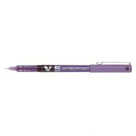 Pilot V5 Hi-Tecpoint Liquid Ink Rollerball Pen Pack of 3 Paste Fine Purple
