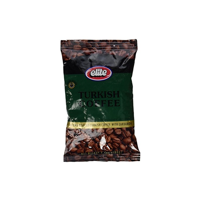 Elite Turkish Coffee With Cardomom, 3.5oz Bag