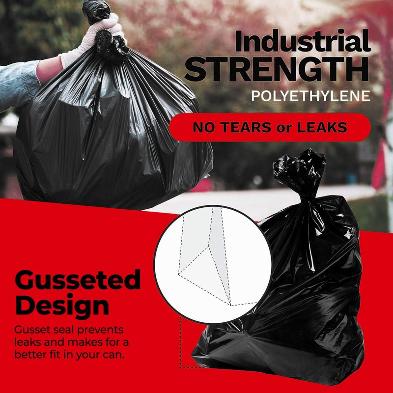 ToughBag 55 Gallon Trash Bags (32 Count) Heavy Duty Trash