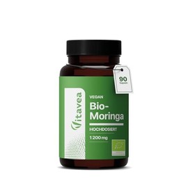 Moringa Organic 1200 mg - 90 Vegan Capsules - Organic Moringa Oleifera Extract - Superfood with Vitamins, Minerals and Antioxidants - 30 Day Treatment - Laboratory Tested, No Additives - Vitavea