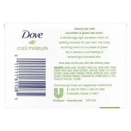Dove Cool Moisture Beauty Bar 3.75 oz 4 Bars – Cucumber & Green Tea Scent