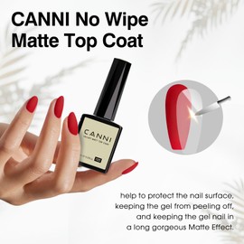 CANNI Matte Top Gel Nail Polish – 9ML Long-Lasting Soak Off UV LED Gel, Matte Finish for DIY Nail Art at Home or Salon