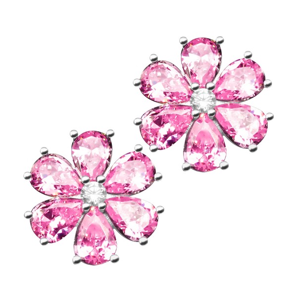 Pink Flower Earrings for Women, Stud Earrings, Cute Plumeria Earrings,