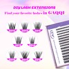 GAQQI Lash Clusters, Individual Lashes 168pcs C Curl, DIY Lash