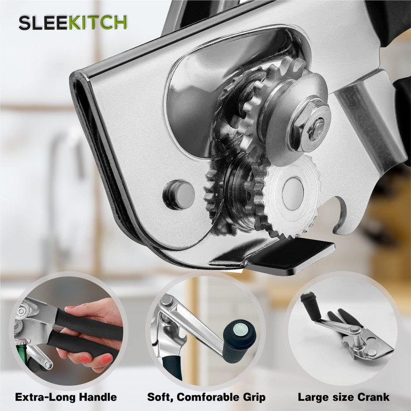 Commercial Can Opener, Manual Heavy Duty Hand Crank, Large Handheld