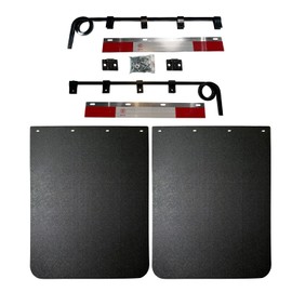 IBESTWOLF Pair Straight Bar Type Truck 1 Coiled Mud Flap Hangers Kit with 30'' x 24'' Splash Guard Mudflaps for Semi Trucks Trailers