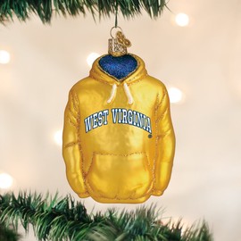 Old World Christmas West Virginia University Glass Blown Ornaments for Christmas Tree Hoodie