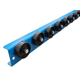 Conveyor Rails with Plastic Skate Wheels 5'- T1 Style Gravity Rail System for Smooth Flow of Pallets & Cartons - Heavy-Duty 5-Foot Flow Rail Conveyor Wheels by Ultimation