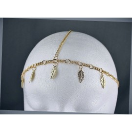 Gold Tone Hair Jewelry Accessory Head Dress Piece Multi Chain Dangle Accessory Fashion hair Accessories for Women