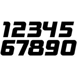 20 Racing Number Decals V5 – Vinyl Sticker Sheet for MX Dirt Bike, Motocross, Helmet, Car, Rally Truck, Front Plate – Weatherproof & Die Cut – 20 Colors