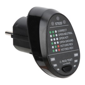 ST02D Electric Socket Tester Circuit Polarity Detector Mains Fault Checker  100‑240V