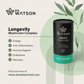 Dr Watson Longevity Mushroom Complex Cordyceps | Chaga | Maitake for Recovery & Immunity