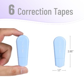 Mr. Pen- Aesthetic Correction Tape, 0.2" x 197", 6 pcs, Pastel Colors, Cute Correction Tape
