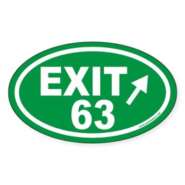 CafePress EXIT 63 Euro Oval Sticker Oval Car Bumper Sticker