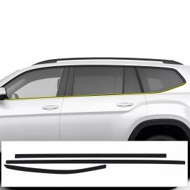 Clearsurface Fits Volkswagen Atlas 2018-2024 Side Window Chrome Delete Decal Blackout Vinyl - Gloss Black