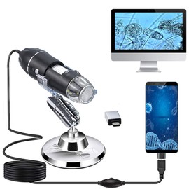 XVZ USB Digital Mikroskop, Handheld 50X bis 1600X Vergrößerung Endoskop,USB Mikroskop mit Ständer und 8 LED Mini Kamera,kompatibel für Kompatibel mit Windows Android und Mac