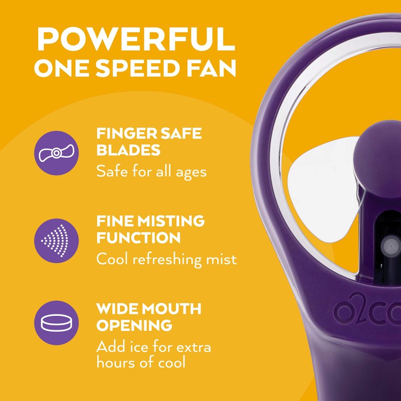 O2COOL O2COOL Elite Battery Powered Handheld Water Misting Fans (Purple)