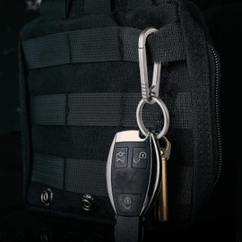 luckaide Titanium Carabiner, Small Carabiner Hook with Key Ring, Mini Carabiner Climbing, Key Ring Clip for Outdoor Camping