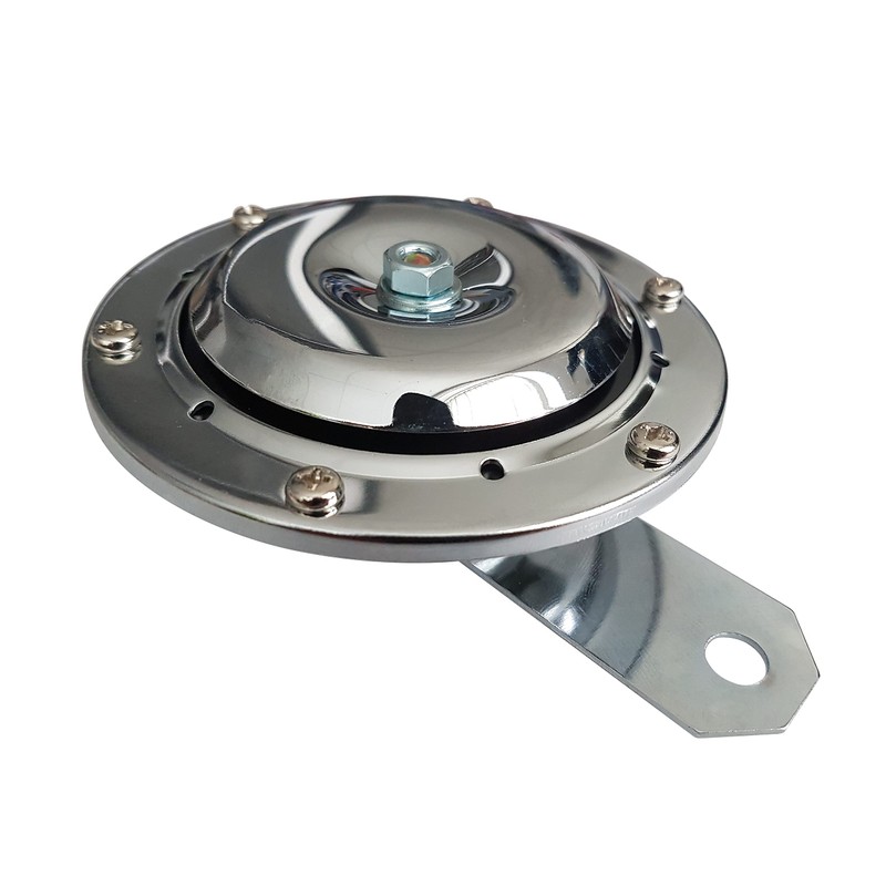 HORN UNIVERSAL 12V CHROME 100mm Diameter