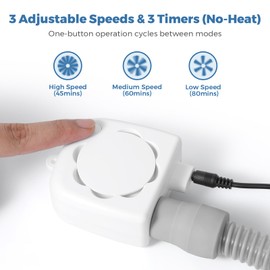 CPAP Hose Dryer, CPAP Tube Cleaner Blower Fan, Fast Drying CPAP Cleaning Kit for All Standard 22mm Diameter Tubing with High-Speed Airflow, 3 Speeds & 3 Timer (45/60/80 Minutes), 5V Adapter