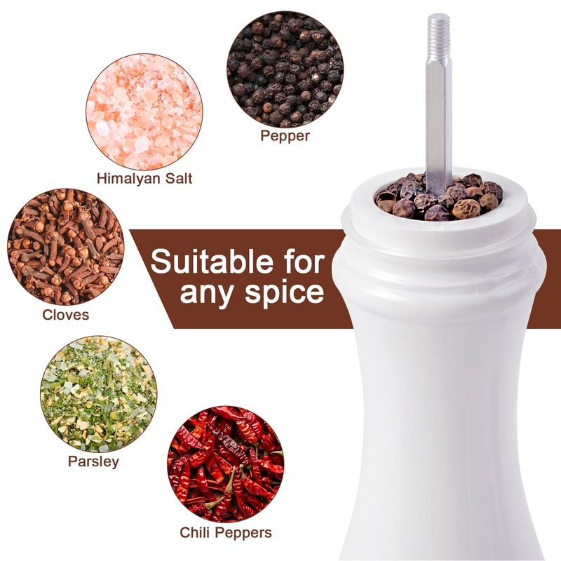 LHS Pepper Mill Grinder Salt Grinder, Arcylic Peppercorn Grinders with