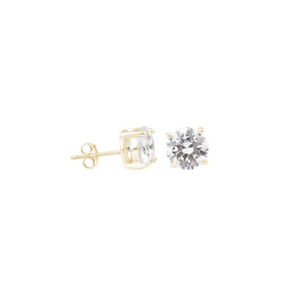 Studio 925 1ct Cubic Zirconia 18k Yellow Gold Vermeil Stud