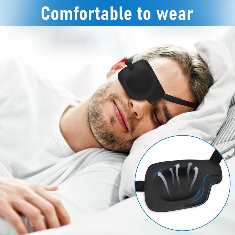2Pcs Left Eye Patches for Adults,3D Adjustable Eyepatchs for Left