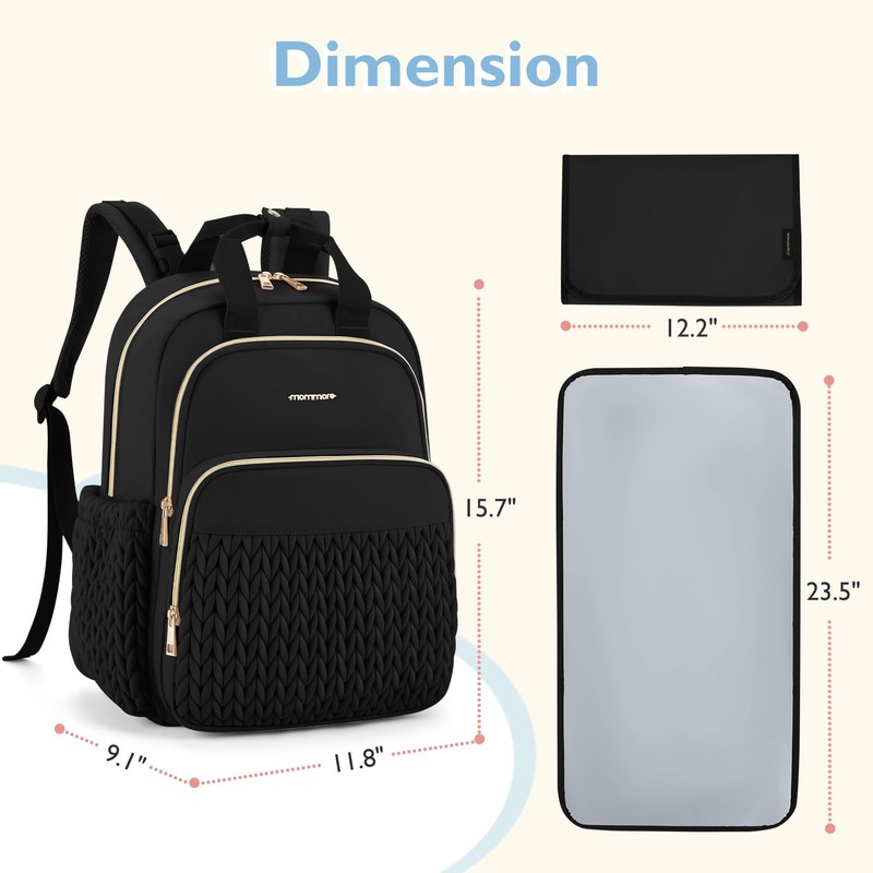 mommore Diaper Bag Backpack Large Baby Bag for Boys Girls
