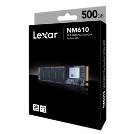 Lexar NM610 SSD 500GB M.2 2280 PCIe 3.0 x4 - Internal Solid State Module, LNM610-500RB