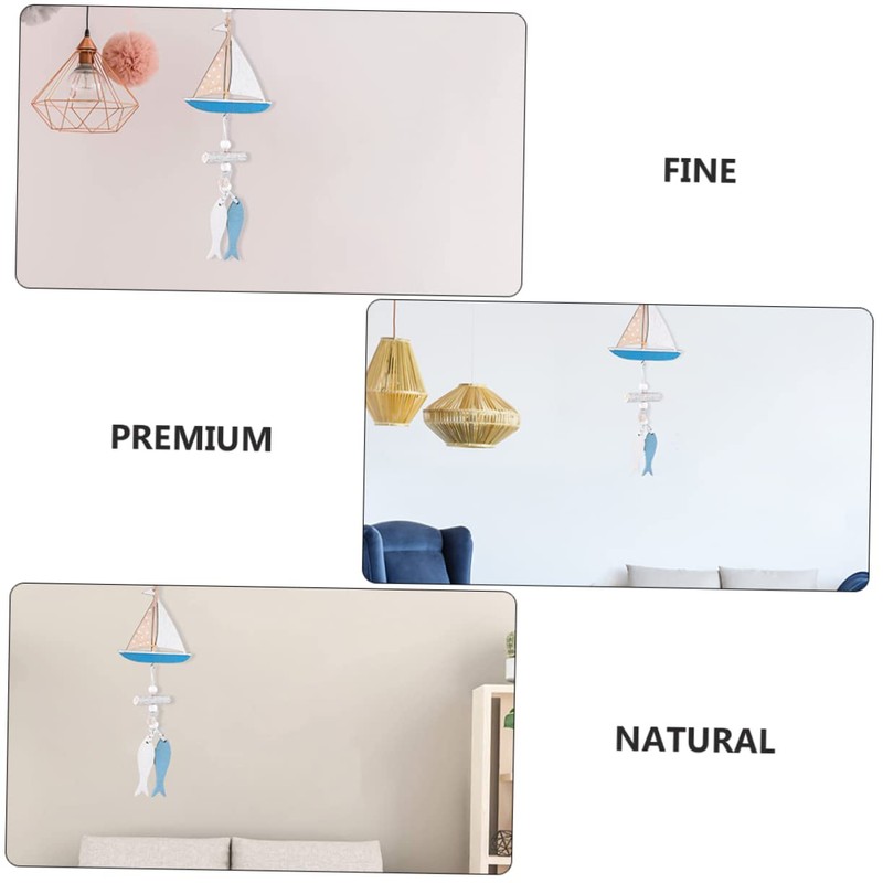 BIUDECO Wooden Fish Pendant Pcs Set Hanging Ornaments for Home