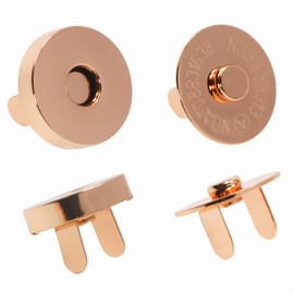 Mini Skater Magnetic Button Clasp Snaps for Sewing Craft Bag Clothing Scrapbooking No Tools Required, 6-Pack (18mm, Rose Gold)