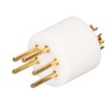 5 Pin Turntable Plug Connector Red Copper Gold Plating Nickel