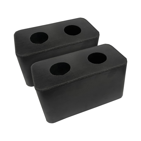 2 Pack Reinforced Rubber Dock Bumper 6” x 3.25” x 3” inch - Molded Rectangle Buffer for Semi, Truck, Trailer, Flatbed (2 Pack)