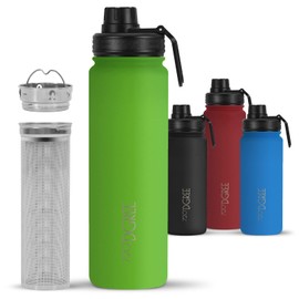 720°DGREE NoLimit® Stainless Steel Drinking Bottle - 530 ml - Leak-Proof, Suitable for Carbonated Acid, BPA- - Insulated Bottle with Screw Cap for Children, School, Fitness + Sports Lid