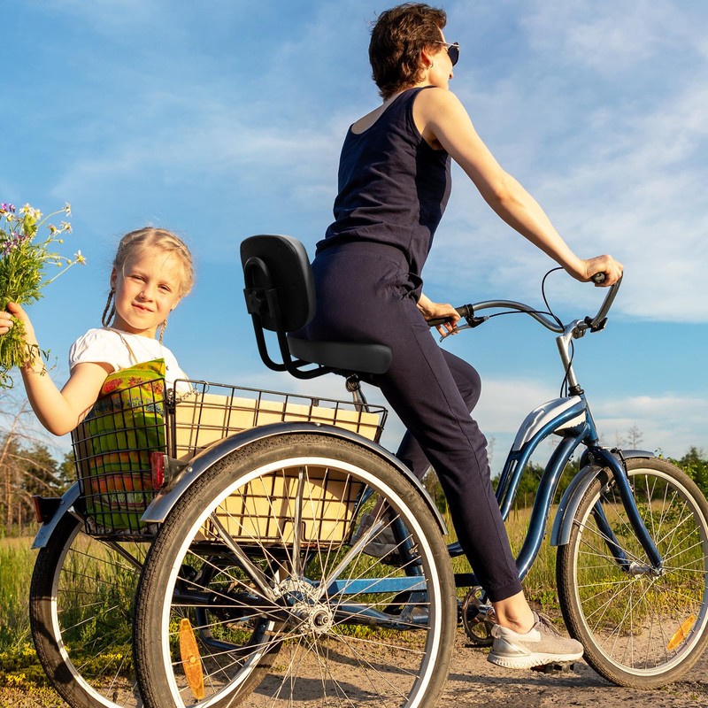 GRELiving Bicycle Saddle with Adjustable Backrest, Oversized Wide Bicycle Seat,