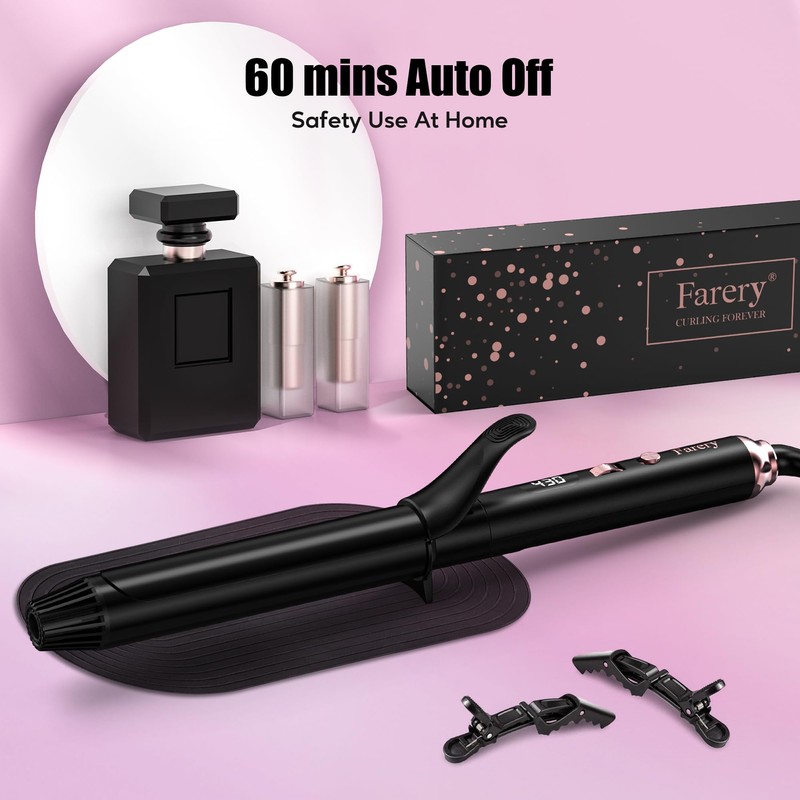 FARERY Long Barrel Curling Iron 1 1/4 inch, 1.25 Inch