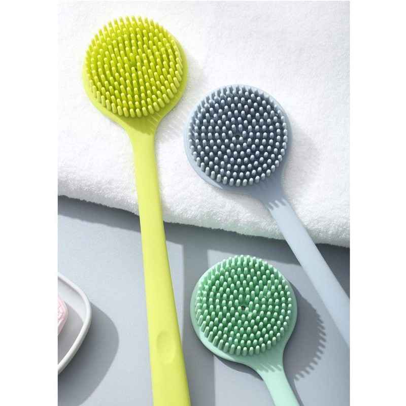 Cepillo de Baño de Silicona con Mango Largo – Limpieza