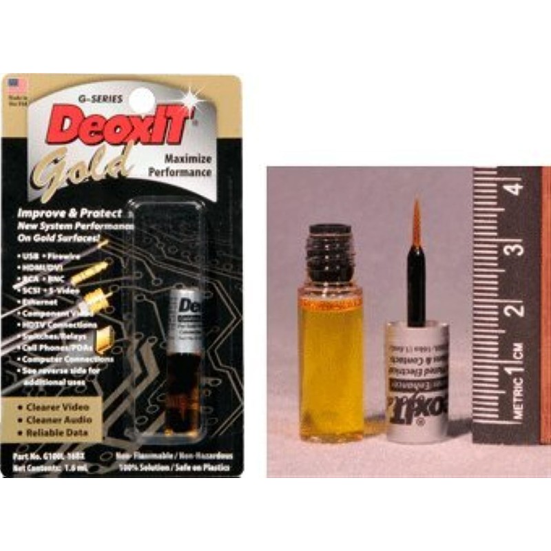 CAIG LABORATORIES DeoxIT® gold Mini-Brush Applicator, 100% Contact Conditioner, 1.6mL